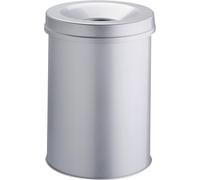 Durable 330610 Papelera metálica con cenicero redonda de 30 litros, gris