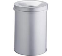 Durable 330610 Papelera metálica con cenicero redonda de 30 litros, gris