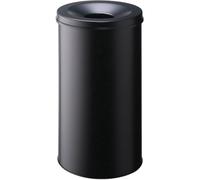 Durable 330701 Papelera metálica con cenicero redonda de 60 litros, negra