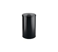 Durable 330701 Papelera metálica con cenicero redonda de 60 litros, negra