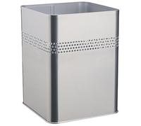 Durable 332023 Papelera de metal cuadrada 18,5 litros, perforación 30 mm, plata