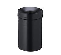 Durable 332501 Papelera metálica con cenicero redonda de 15 litros, negra