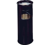 Durable 333001 Papelera metálica de 17 litros con cenicero integrado de 2 litros, negro