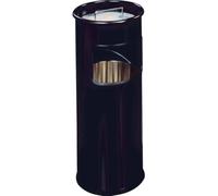 DURABLE Papelera metálica resistente 333001 – 17 litros con cenicero integrado de 2 litros negro