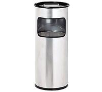 Durable 333023 Papelera metálica de 17 litros con cenicero integrado de 2 litros, plata