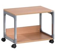 DURABLE Carro multiusos para impresora Sistema Multi Trolley 3710124 2 baldas plata metálica y haya