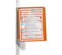 Durable 591409 Soporte de pared para paneles de visualización (Vario Magnet Wall 5, con 5 paneles de visualización A4) naranja