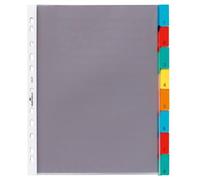 Durable 663119 Índice de la manga A4 8 piezas, 1 pieza, transparente con lengüetas de color