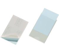Durable 837919 Funda autoadhesiva Pocketfix, 90 x 57 mm (interior), sin etiquetas de inserción, transparente, paquete de 100