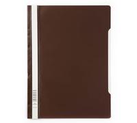 Durable Carpeta Dossier con Fastener, A4, 50 unidades, marrón, 257311 | Dimensiones 227 x 310 mm, cubierta frontal transparente, portaetiquetas lateral, capacidad para 75 hojas, Made in Germany