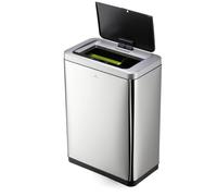 Durable Cubo de basura Sensor NO TOUCH DUO 2x20L, sistema de separación de residuos con dos cubos interiores extraíbles, plata, 342423