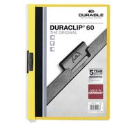 DURABLE Dossier Duraclip PVC A4 con pinza metálica, Amarillo (Set de 25)