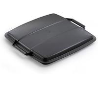 Durable Eco - Tapa para cubo de basura Durabin 90 Lite, certificado Blue Angel, de plástico reciclado, paquete de 6, color negro, 1800506221