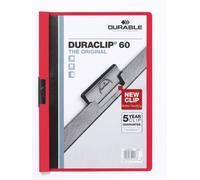 DURABLE Lot de 3 Chemises à clip DURACLIP ORIGINAL 60 A4 Rouge