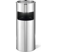 DURABLE Papelera acero inoxidable 17L circular con cenicero, 337323, Plata