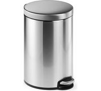 DURABLE Papelera con pedal acero inoxidable 12L circular, 340123, Plata