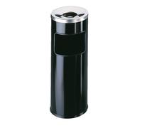 Durable papelera de metal, 18.5l, cuadrada con perforaciones, negro, 3