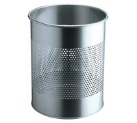 DURABLE Papelera metal 15L circular con perforaciones 165 mm, 331023, Plata