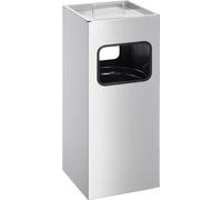 DURABLE Papelera metal 17L cuadradacon cenicero, 333123, Plata
