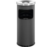 DURABLE Papelera redonda 17L SAFE con cenicero, 333258, Gris
