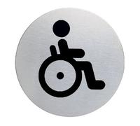 Durable - Pictograma de servicio de discapacitados (5 unidades, acero inoxidable)