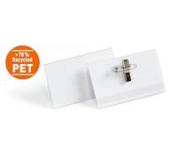 Durable Placa para nombre, 54 x 90 mm, con abrazadera combinada rPET, 50 unidades, 824219