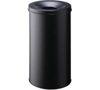 Durable Safe Papelera Ignífuga Redonda con Tapa, 60 Litros, negro, 330701 | Acero con revestimiento epoxi, cabezal de extinción de llamas, sofoca fuego, diámetro de 375 mm