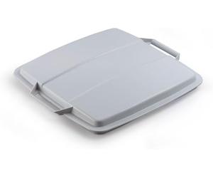 Durable Tapa ecológica para cubo de basura Durabin 90 Lite, certificado Blue Angel, de plástico reciclado, paquete de 6, color gris