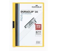 DURACLIP 30 A4 Clip Folder | Holds Up-to 30 Sheets of A4 Paper | Robust Metal Sprung Clip | Yellow Coloured Files