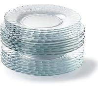Duralex® Colección Le Picardie® | Plato ondulado de cristal - Cena 23 cl, sopa 23 cl y postre 20,5 cm | Resistente a los arañazos, apto para lavavajillas y microondas, fabricado en
