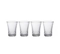 DURALEX | Set 4 Vasos de Cristal Agua 210 ml Amalfi Transparente, Vasos Altos Tipo Tumbler de Vidrio con Relieve, Vasos de Agua Aptos Lavavajillas y Microondas para Hogar y Cocina