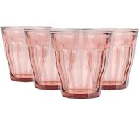 Duralex Set 4 Vasos Vidrio Templado 25 pilables, Pack Vasos Cocina Resistentes para Agua Zumo Refresco, Uso Diario, Colores Surtidos Colección Picardie