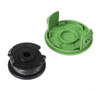 Durashmall Bobina de línea y tapa de cubierta para recortadora Greenworks de 24 V, pieza de repuesto para modelo 21287, preenrollada de 1,5 mm de diámetro, 6 m de longitud, cuerda de nailon con