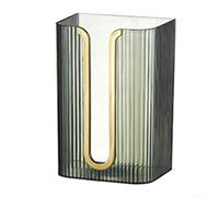 Durashmall Caja de pañuelos montada en la pared, para baño, soporte para toallas de papel invertido sin perforaciones con almacenamiento versátil, para toallas faciales y bolsas, dispensador de