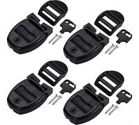 Durashmall Kit de repuesto para cubierta de spa con llaves para protección contra el viento, correa ajustable de acero inoxidable 304 y plástico, color negro, paquete de 4