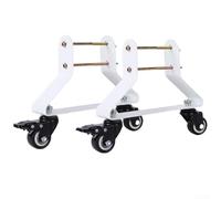 Durashmall Paquete de 2 soportes de polea móviles para calentador de radiador eléctrico con ruedas de freno de 360 grados, soporte de acero al carbono, color blanco y negro para varias unidades de