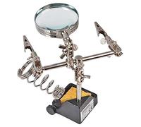 DURATOOL D03285 Herramienta de abrazadera de tercera mano con lupa y soporte de soldador