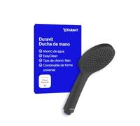 Duravit Alcachofa de ducha universal tipo chorro Rain, alcachofa de ducha redonda (diámetro de 110 mm), cabezal de ducha con función MinusFlow de ahorro de agua, fácil de limpiar, color negro mate