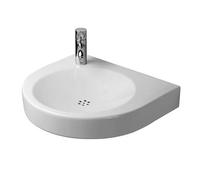 Duravit Architec - Lavabo sin barreras, 58x52 cm, sin rebosadero, orificio para grifo a la izquierda, blanco 0443580009