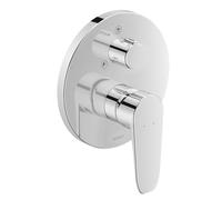 Duravit B.1 Mezclador monomando enyesado para ducha, roseta redonda, 2 consumidores, desviador para ducha de mano/ducha de techo, B14210012010