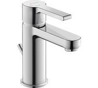 Duravit B.2 Mezclador monomando de lavabo S, FreshStart, Minusflow, proyección 101mm, con juego de desagüe, cromo brillo, B21013001010