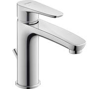 Duravit B11020001 - Grifo mezclador para lavabo con cartucho cerámico y desagüe y conectores flexibles B.1, tamaño M, profundidad: 139 mm, presión de trabajo: 3-5 bar, cromado