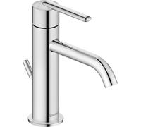 Duravit Balcoon - Grifo para lavabo (tamaño S (altura de caño 123 mm), ahorro de energía (FreshStart), grifo de baño de ahorro de agua (MinusFlow), cromado
