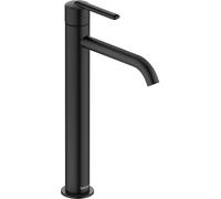 Duravit Balcoon - Grifo para lavabo (tamaño XL (altura de caño 153 mm), ahorro de energía (FreshStart), grifo de baño de ahorro de agua (MinusFlow), color negro mate
