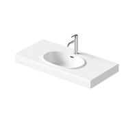Duravit Balcoon - Lavabo 100x48 cm, con rebosadero, agujero para grifo, con desagüe, DuraShield, blanco 241210AA00