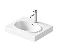 Duravit Balcoon - Lavabo 60x48 cm, con rebosadero, agujero mezclador, con caño, DuraShield, blanco mate 241260AC00