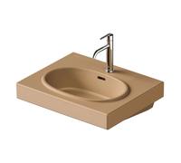 Duravit Balcoon - Lavabo 60x48 cm, con rebosadero, agujero para grifo, con desagüe, DuraShield, terra 241260AM00