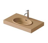 Duravit Balcoon - Lavabo 80x48 cm, con rebosadero, agujero para grifo, con desagüe, DuraShield, terra 241280AM00