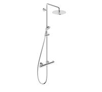 Duravit C.1 conjunto de ducha a pared con termostato con rociador con efecto lluvia cromo C14280008010