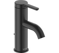 Duravit C.1 mezclador monomando de lavabo S, con juego de desagüe, proyección de 91mm, C11010001046, Color: Negro Mate